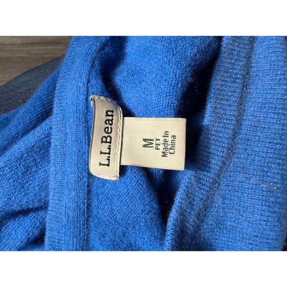 L.L. Bean Womens Petite Medium Blue 100% Cashmere Sweater - Picture 4 of 7